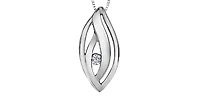 Sterling Silver 0.04cttw Canadian Diamond Necklace, 18"