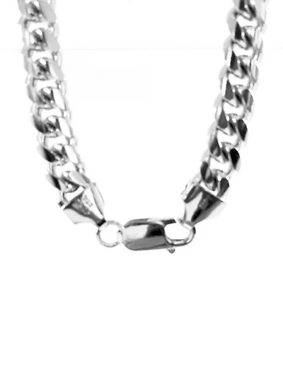 925 Sterling Silver Miami Cuban Rhodium Plated Bracelet with Lobster Clasp