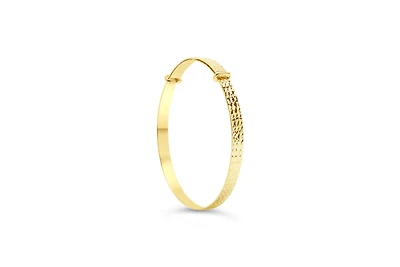 10K Yellow Gold Diamond Cut Baby Bangle