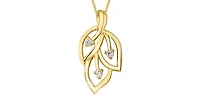 10K Yellow Gold 0.03cttw Diamond Necklace, 18"