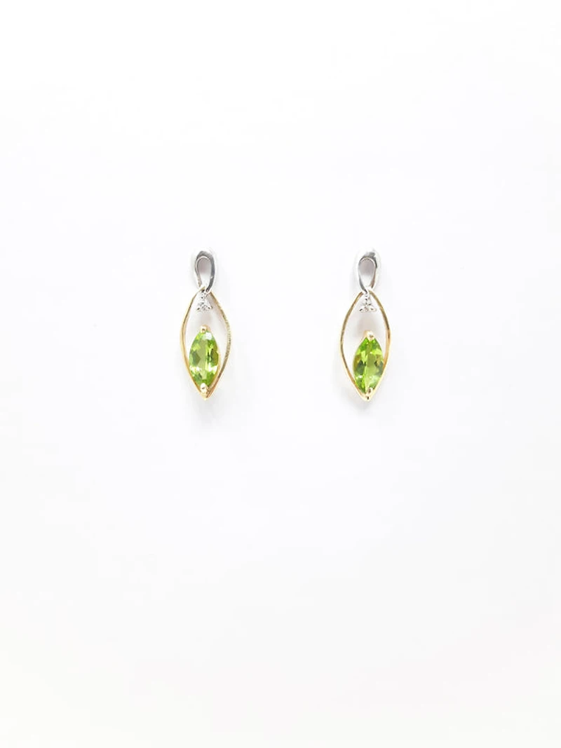 Peridot and Diamond Earrings
