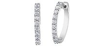 10K White Gold 0.75cttw Diamond Huggies - 20mm