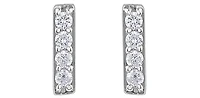 10K White Gold 0.14cttw Diamond Bar Earring