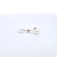 14K Yellow Gold 6.5-7.0mm Cultured Pearl Earrings with Butterfly Backs