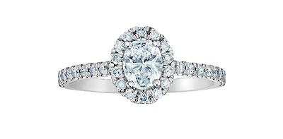 14K Gold 0.84cttw Lab Grown Oval Diamond Engagement Ring - / 4