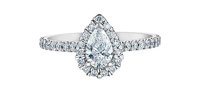 14K Gold 0.92cttw Lab Grown Diamond Pear Shape Engagement Ring - / 4