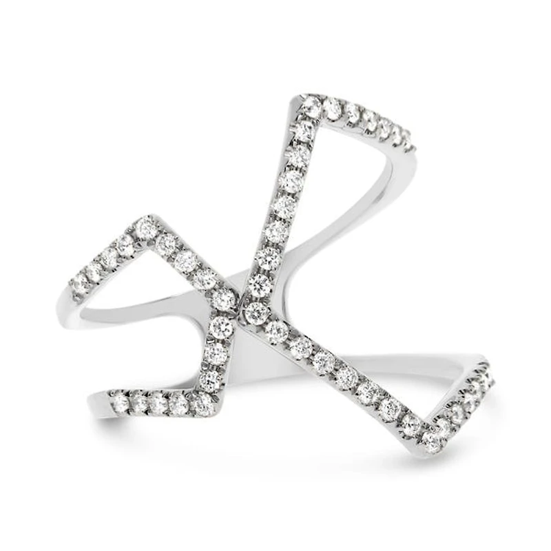 14K White, Yellow or Rose Gold 0.27cttw Diamond Geometric Ring - 14K White Gold