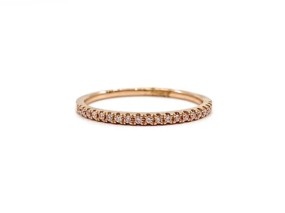 14K Rose Gold 0.09cttw Pink Diamond Band - Size 6.5