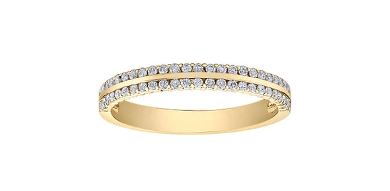 10K Yellow Gold 0.25cttw Diamond Double Band Ring - 6.5 / 4.5