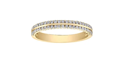 10K Yellow Gold 0.25cttw Diamond Double Band Ring - 6.5 / 4.5