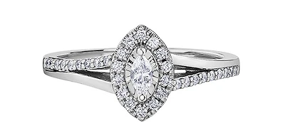 10K White Gold 0.30cttw Diamond Ring - Size 7