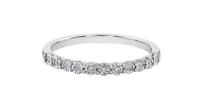 10K White Gold 0.055cttw Illusion Setting Diamond Ring - Size 6.5