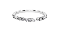 10K White Gold 0.055cttw Illusion Setting Diamond Ring - Size 6.5