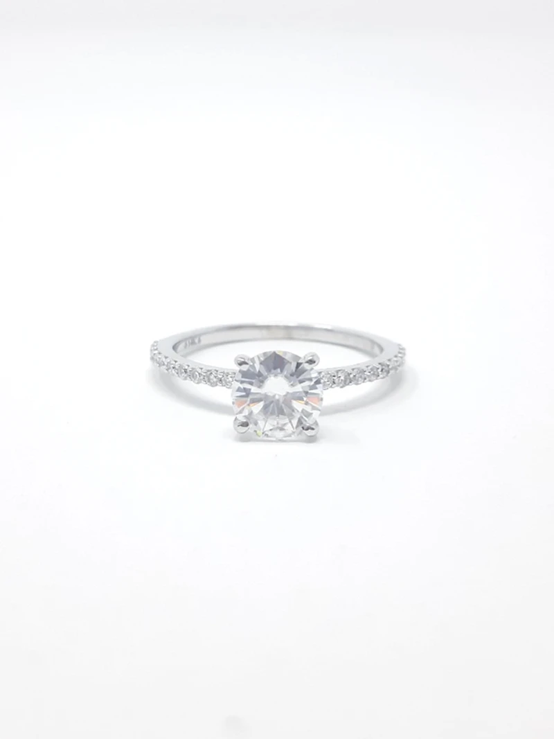 Diamond and Moissanite Engagement Ring