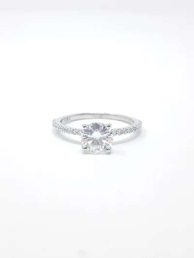 Diamond and Moissanite Engagement Ring