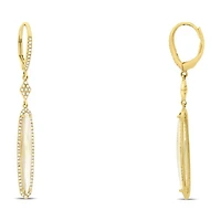 14K Yellow Gold Citrine and Diamond Dangle Earring