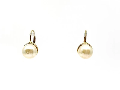 14K Gold Cultured Pearl Earrings with Lever Backs