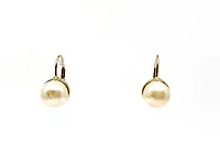 14K Yellow Gold Cultured Pearl Earrings with Lever Backs