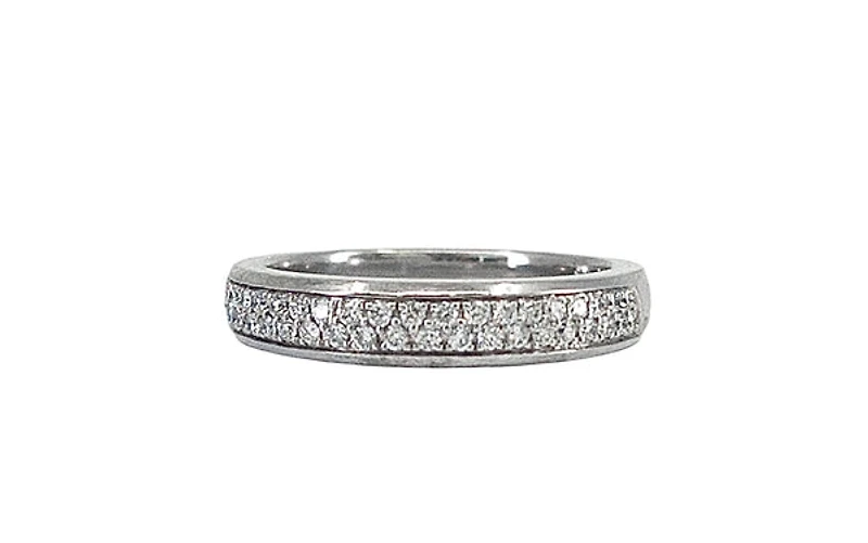 14K White Gold 0.36cttw Diamond Pave Set Ring- Size 6.5