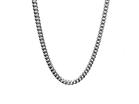 925 Sterling Silver 4.9mm Rhodium Plated Miami Cuban Chain - 24 Inches