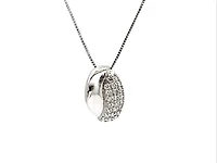10K White Gold 0.30cttw Diamond Pendant, 18"