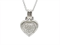 14K White Gold 0.55 cttw Diamond Heart Pendant, 18"