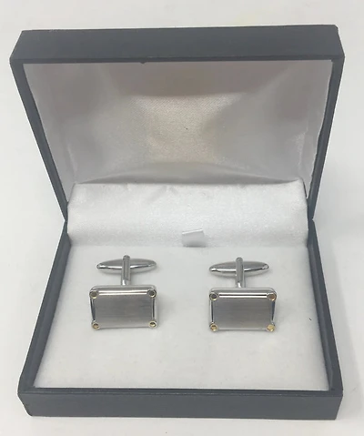 Silver Cufflinks with Gold Trim