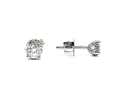 14K White Gold 0.15cttw Canadian Diamond Earrings