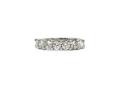 14K White Gold 0.50cttw Diamond Anniversary Ring / Band - Size 6.5