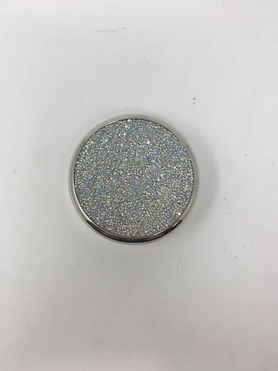 Silver Crystal Round Trinket Box