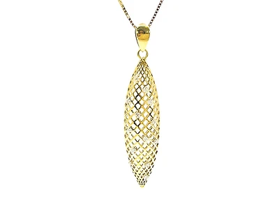 10K Yellow Gold 0.10cttw Diamond Pendant, 18"