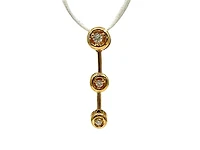 14K Yellow Gold 0.14cttw Diamond Cascade Pendant - 6mm x 27mm