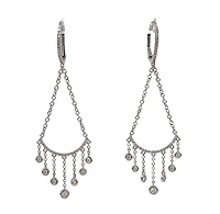 14K White Gold 0.34cttw Dangle Diamond Earrings
