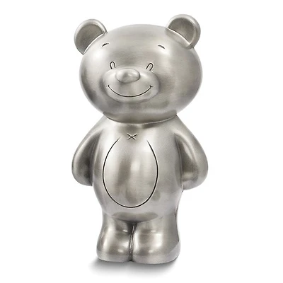 Teddy Bear Pewter-tone Finish Metal Bank