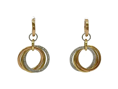 14K Tri Tone 0.32ctts Diamond Earrings