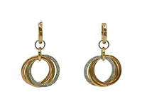 14K Tri Tone 0.32ctts Diamond Earrings