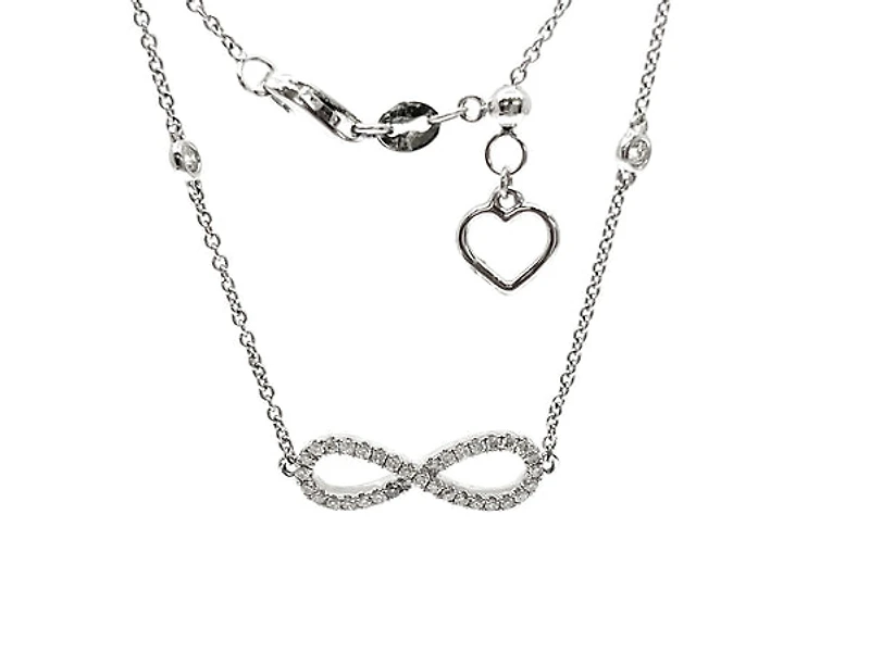 14K White Gold 0.28cttw Infinity Diamond Bracelet - 7 Inches
