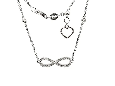 14K White Gold 0.28cttw Infinity Diamond Bracelet - 7 Inches