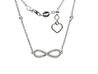 14K White Gold 0.28cttw Infinity Diamond Bracelet - 7 Inches