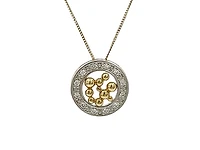10K White & Yellow Gold 0.12cttw Diamond Pendant, 18"