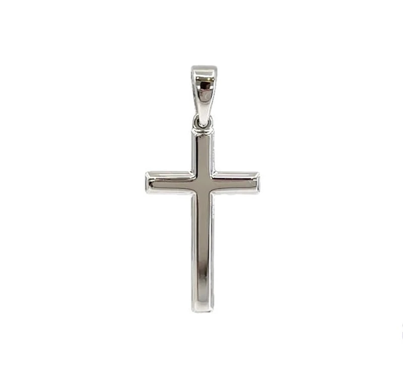 925 Sterling Silver 23mm x 13mm Hollow Cross Charm