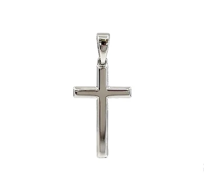 925 Sterling Silver 23mm x 13mm Hollow Cross Charm