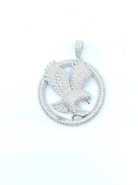 Eagle Sterling Silver Charm w /CZ