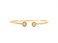 14K Rose Gold 0.24cttw Diamond Cuff Bangle, 6.5"