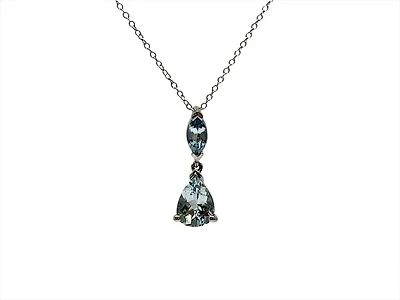 10K Gold 0.75cttw Genuine Aquamarine Pendant