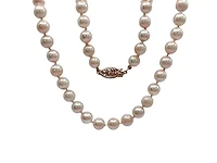 5.5-6mm White Cultured Pearl Strand with 14K Yellow Gold Pearl Clasp - 18"