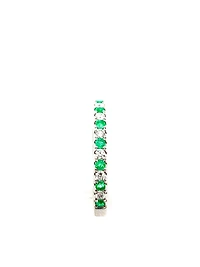 14K White Gold Emerald and Diamond Ring-Size 6.5