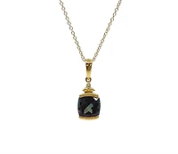 10K Yellow Gold 1.00cttw Created Alexandrite and 0.01cttw Diamond Necklace, 18"