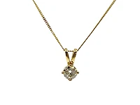 14K Yellow Gold 0.25cttw Diamond Solitaire Necklace - 18 Inches