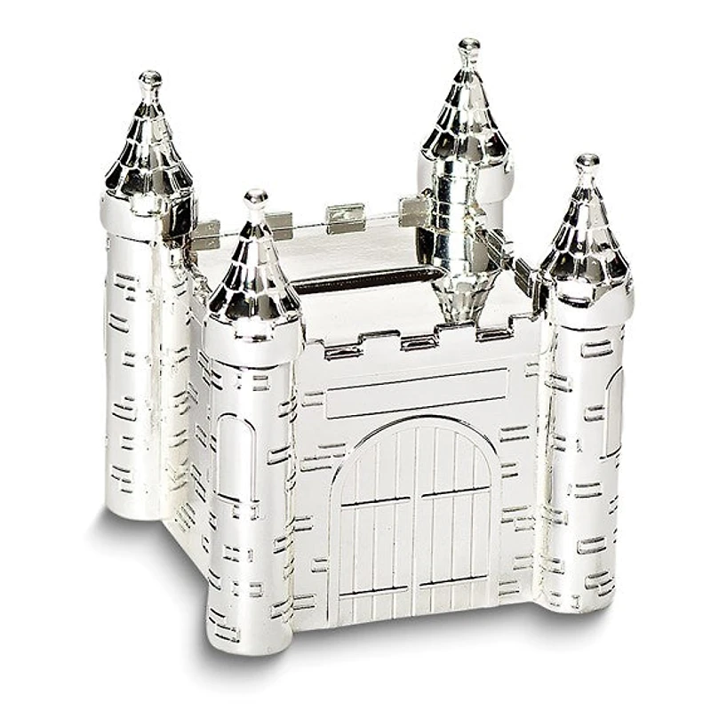 Silver-tone Zinc Alloy Castle Bank